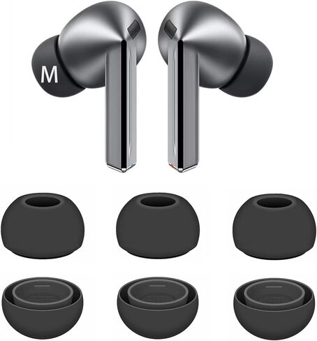 Replacement Earbuds Tips Silicone Ear Tips for Galaxy Buds3 Pro, Earphones Eartips S/M/L 3 Size 3 Pairs,Black ywb3 in Saudi Arabia