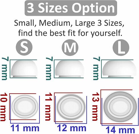 Replacement Earbuds Tips Silicone Ear Tips for Galaxy Buds3 Pro, Earphones Eartips S/M/L 3 Size 3 Pairs,Black ywb3 in Saudi Arabia
