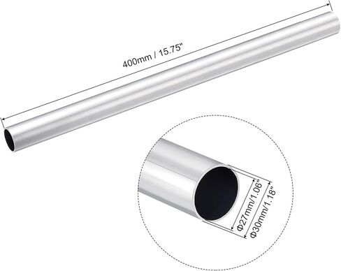 uxcell 6063 Aluminum Round Tube, 16mm OD 12mm Inner Dia 400mm Length Pipe Tubing for Industry DIY Projects in Saudi Arabia