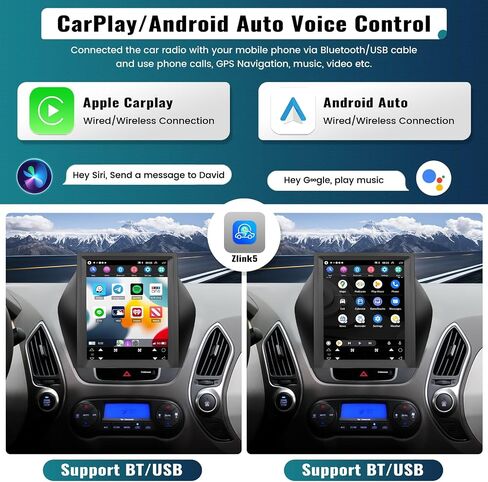 UNITOPSCI 2G+64G Android 13 ستيريو سيارة لشركة Hyundai ix35 Tucson 2010-2015 Wireless Apple CarPlay Android Auto، 9.7 بوصة شاشة لمس عمودية GPS Navi Head Unit Bluetooth WiFi HiFi SWC + ميكروفون الكاميرا in Saudi Arabia