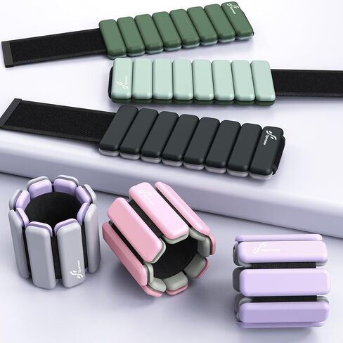 Sportneer Ankle Weights Wrist Weights - Set of 2 (2lb Each) | Adjustable Wearable Silicone Bracelet Wrist Bangles for Women | Yoga, Dance, Barre, Pilates, Swimming, Cardio, Aerobics, Gym, Walking, Workout, Pool in Kuwait