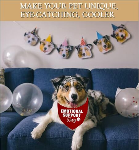 JXGZSO 1 Piece Dog Bandana ESA Cat Dog Bandana Service Dog Bandana Snap on Bandana Dog Gift (Emotional Support Dog) in Saudi Arabia