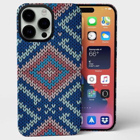 bubo Case for iPhone 16 Pro - Built-in Magnet Knit Kevlar Carbon Fiber PC - Shock & Drop Absorbent, Scratch-Resistant (Azure Diamond, iPhone 16 Pro) in Saudi Arabia