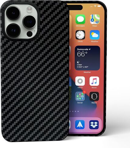 bubo Case for iPhone 16 Pro - Built-in Magnet Knit Kevlar Carbon Fiber PC - Shock & Drop Absorbent, Scratch-Resistant (Azure Diamond, iPhone 16 Pro) in Saudi Arabia
