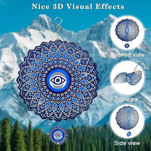 Hummingbird Hanging Wind Spinners Outdoor Clearance,Hummingbird Gifts 12 Inch Metal Wind Spinner for Yard and Garden,3D Stainless Steel Kinetic Wind Spinner for Outdoor Indoor Decorations in Saudi Arabia