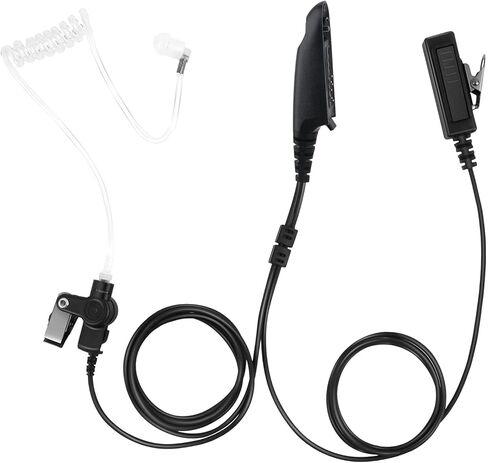 GP328 Ptt Mic Earpiece Two Way Radio Headset 2 Wire Acoustic Ear Piece for Motorola Walkie Talkie ht750 ht1250(Black,Wired) in Kuwait