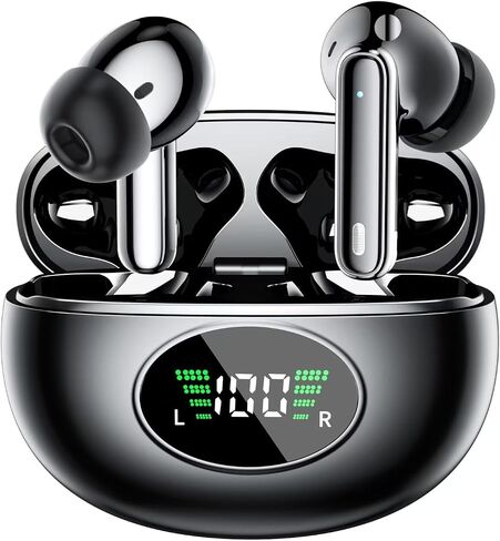 Wireless Earbuds,Bluetooth 5.4 Headphones with Big Bass Stereo Sound,48 Hours Playtime, Lightweight in-Ear Earphones,Waterproof IPX7, Hands-Free Calls Noise Canceling for IPhone/Android/Sports/Workout in Saudi Arabia