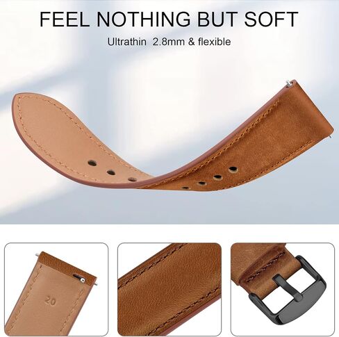 Leather Band for Fossil Men's Gen 6/5E 44mm/Gen 5 Carlyle/Garrett/Women's Julianna Smart Watch, 22mm Adjustable Soft Leather Replacement Band for Women Men in Saudi Arabia