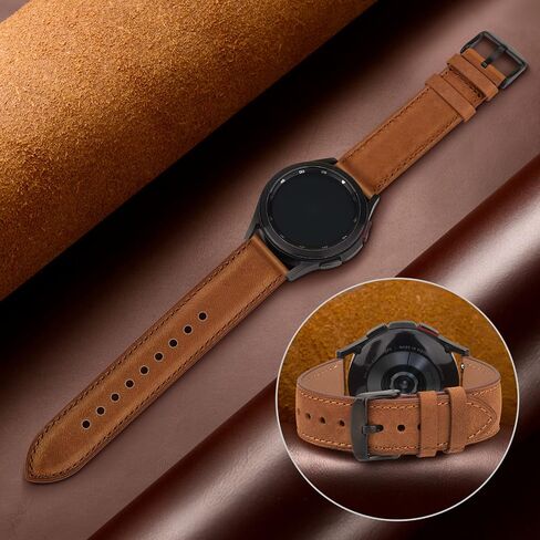Leather Band for Fossil Men's Gen 6/5E 44mm/Gen 5 Carlyle/Garrett/Women's Julianna Smart Watch, 22mm Adjustable Soft Leather Replacement Band for Women Men in Saudi Arabia