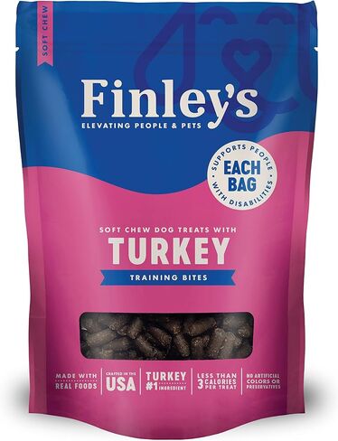Finley's Dog Treat Turkey Training Bites Treats for Dogs Made in USA | All-Natural Protein Wheat Free Dog Treats | Healthy Dog Treat Bags (16 oz) in Saudi Arabia