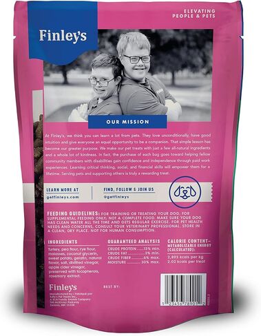 Finley's Dog Treat Turkey Training Bites Treats for Dogs Made in USA | All-Natural Protein Wheat Free Dog Treats | Healthy Dog Treat Bags (16 oz) in Saudi Arabia