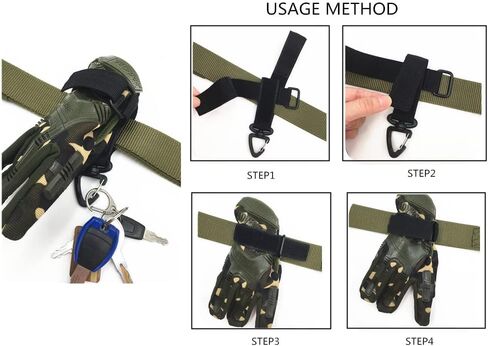 4 Pack Nylon Gloves Holder Tactical Gear Glove Strap Adjustable Work Glove Holder Firefighting Tactical Gloves Strap Climbing Rope Storage Holder Hunter Connect Strap with Keychain in Saudi Arabia