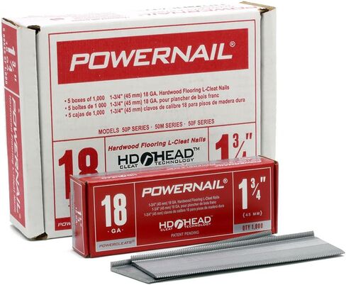 Powernail L17518 18 Gauge 1-3/4 Inch Length Hardwood Flooring HD L-Cleat Nail (Box of 1000) in Saudi Arabia