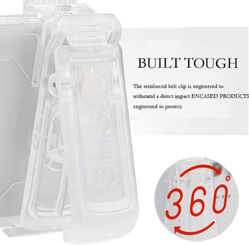 for Apple iPhone 16 Pro Max Clear Rugged Case with Belt Clip Holster, [Not Yellowing] Shockproof Hybrid Phone Case Cover with Kickstand for iPhone 16 Pro Max BLF Transparent White in Saudi Arabia