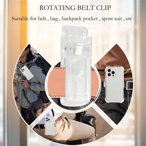 for Apple iPhone 16 Pro Max Clear Rugged Case with Belt Clip Holster, [Not Yellowing] Shockproof Hybrid Phone Case Cover with Kickstand for iPhone 16 Pro Max BLF Transparent White in Saudi Arabia