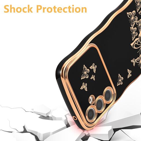 ZTOFERA for Samsung Galaxy S24 Ultra Case Cute for Girl Women, Curly Wave Frame & Luxury Plating Butterfly Pattern, Slim Soft TPU Shockproof Protective Phone Case for Samsung S24 Ultra,Dark Purple in Kuwait