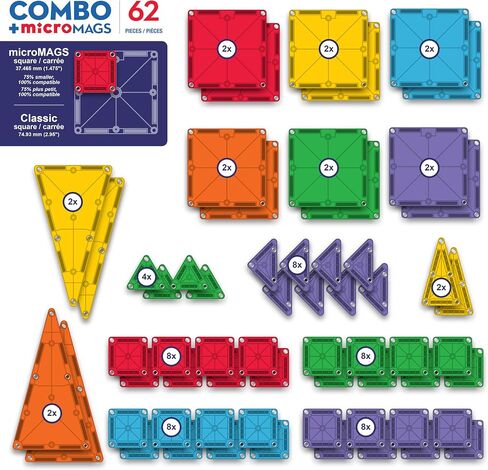 MAGNA-TILES® Combo 46-Piece Magnetic Construction Set, The Original Magnetic Building Brand in Kuwait