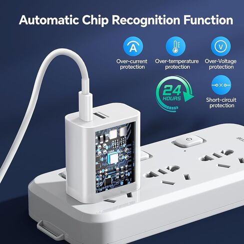 RJJ for iPhone Fast Charger 20W Dual Port USB A/C Wall Adapter Block for iPhone Charger Fast Charging Plug with [MFi Certified] 2Pack 6FT Fast Lightning Cable for iPhone14/13/12/11/Pro Max/Mini/XR/X in Saudi Arabia