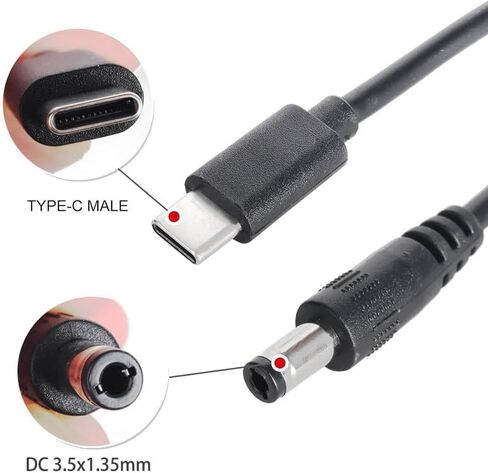 موصل USB C إلى DC، محول USB C DC 5 فولت 12 فولت 20 فولت 5.5 × 2.1 مم مصنوع لبنك الطاقة، مصباح مكتب LED، مروحة صغيرة، Starlink Mini، طاقة شمسية قابلة للطي (USB C إلى 5.5x2.1 مم - كابل 1.5 متر) in Kuwait