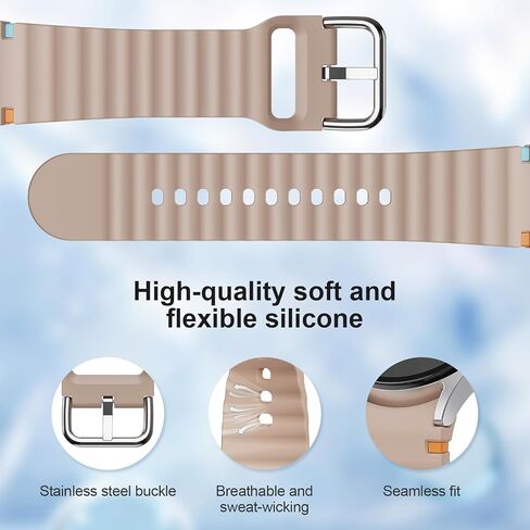 5 Pack Watch Bands Compatible with Samsung Galaxy Watch 7/6/5/4/FE 40mm 44mm/Watch 6 Classic 43mm 47mm/Watch 5 Pro 45mm/Watch 4 Classic, 20mm Soft Silicone Sport Strap Wristbands Women Men in Saudi Arabia