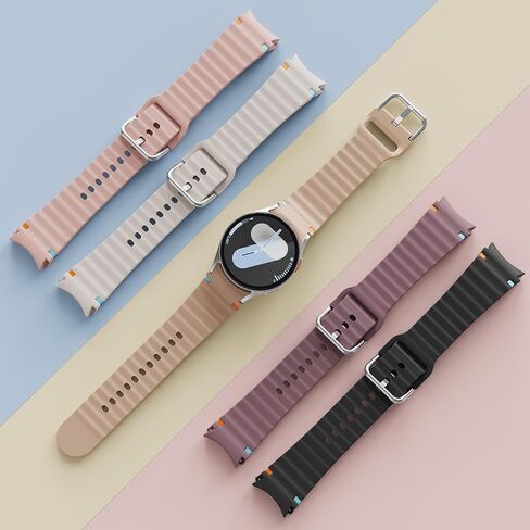 5 Pack Watch Bands Compatible with Samsung Galaxy Watch 7/6/5/4/FE 40mm 44mm/Watch 6 Classic 43mm 47mm/Watch 5 Pro 45mm/Watch 4 Classic, 20mm Soft Silicone Sport Strap Wristbands Women Men in Saudi Arabia