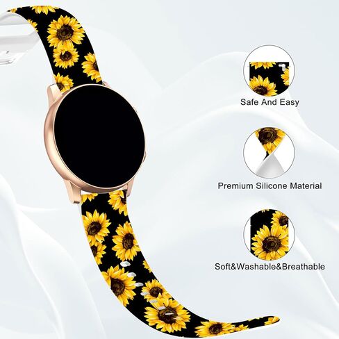 Sport Bands Compatible with Samsung Galaxy Watch 7 6 5 4 40mm 44mm/Watch 6 4 Classic Band 42mm 46mm 43mm 47mm/Watch 5 Pro 45mm/Active 2,20mm Soft Silicone Adjustable Watch Strap Women Men in Saudi Arabia