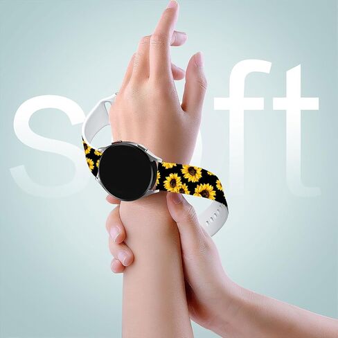Sport Bands Compatible with Samsung Galaxy Watch 7 6 5 4 40mm 44mm/Watch 6 4 Classic Band 42mm 46mm 43mm 47mm/Watch 5 Pro 45mm/Active 2,20mm Soft Silicone Adjustable Watch Strap Women Men in Saudi Arabia