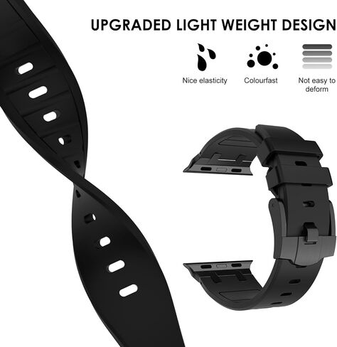 NewWays for Apple Watch Ultra Band for Men, AP Wide Sport Liquid Silicone Rubber Band with Stainless Steel Adapter for Apple Watch Band for iWatch Luxury in Saudi Arabia