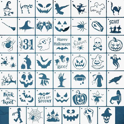 48Sheet 3Inch Christmas Stencils for Painting on Wood, Reusable Small Drawing Stencils Template for Wood Slice Cards DIY Crafts Art Painting(H) in Saudi Arabia