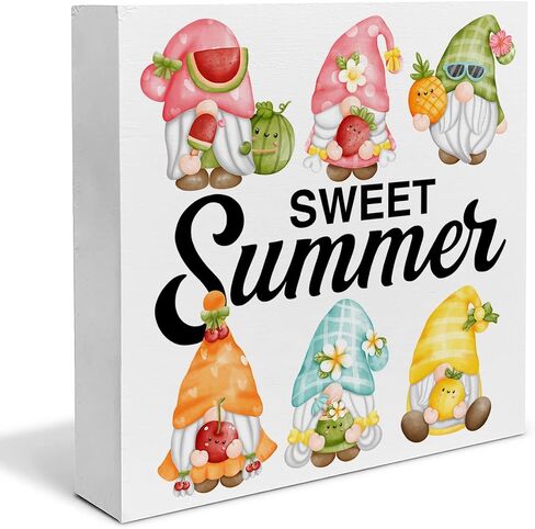 Summer Blueberry Art Wood Box Sign Desk Decor Sweet Summer Wood Block Sign Decor for Home Kitchen Shelf Wall in Saudi Arabia