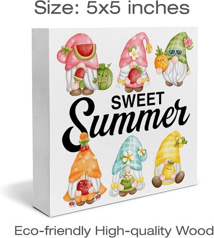 Summer Blueberry Art Wood Box Sign Desk Decor Sweet Summer Wood Block Sign Decor for Home Kitchen Shelf Wall in Saudi Arabia