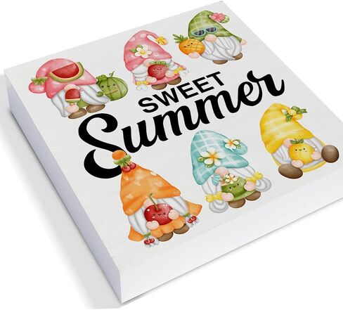 Summer Blueberry Art Wood Box Sign Desk Decor Sweet Summer Wood Block Sign Decor for Home Kitchen Shelf Wall in Saudi Arabia