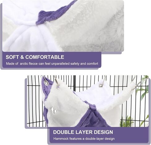 Guinea Pig Bunk Hammock, Ferret Hanging Hammcok, Rat Hammock Bed Guinea Pig Accessories for Small Pets Sugar Glider Ferret Squirrel (Small) in Kuwait