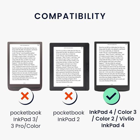 غطاء kwmobile متوافق مع Pocketbook InkPad 4 / Color 3 / Color 2 / Vivlio InkPad 4 / InkPad Color 3 Cover - حافظة القارئ الإلكتروني - رمادي فاتح in Saudi Arabia