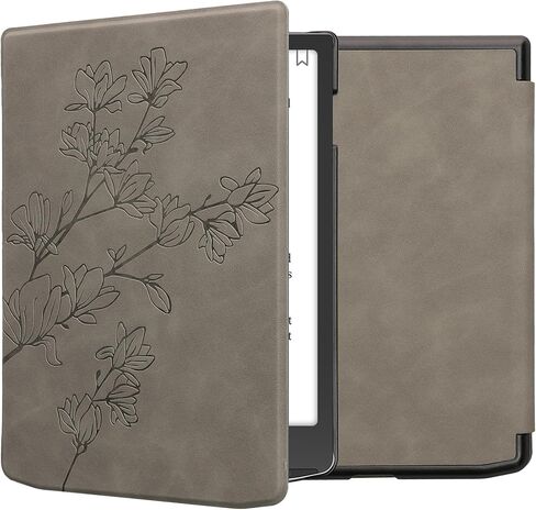 غطاء kwmobile متوافق مع Pocketbook InkPad 4 / Color 3 / Color 2 / Vivlio InkPad 4 / InkPad Color 3 Cover - حافظة القارئ الإلكتروني - رمادي فاتح in Saudi Arabia