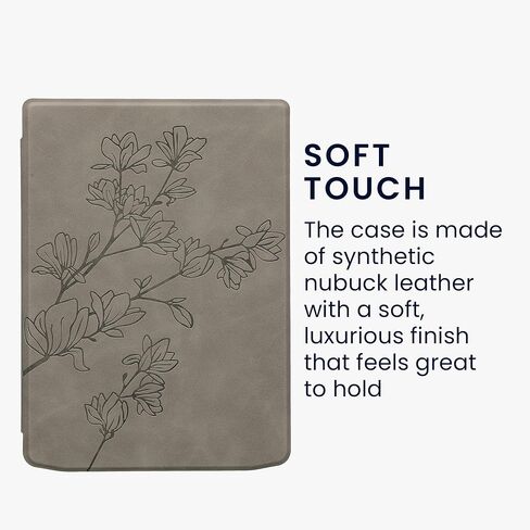 غطاء kwmobile متوافق مع Pocketbook InkPad 4 / Color 3 / Color 2 / Vivlio InkPad 4 / InkPad Color 3 Cover - حافظة القارئ الإلكتروني - رمادي فاتح in Saudi Arabia