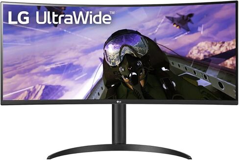 LG 34BP65C-B 34" 21:9 QHD UltraWide™ Curved Monitor with 1ms MBR, HDR10, 160Hz Refresh Rate & AMD FreeSync™ Premium, Black in Kuwait