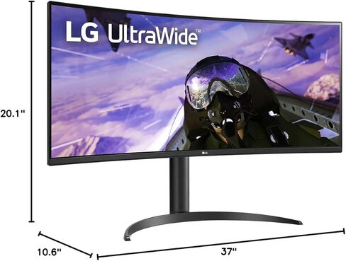 LG 34BP65C-B 34" 21:9 QHD UltraWide™ Curved Monitor with 1ms MBR, HDR10, 160Hz Refresh Rate & AMD FreeSync™ Premium, Black in Kuwait
