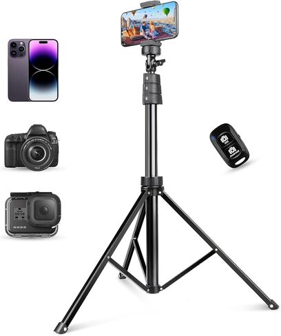 Eicaus 72'' Phone Tripod, Tripod for iPhone & Selfie Stick Tripod with Phone Mount and Remote - Upgraded, Stable, and Portable Tripod for iPhone 15/14/13, Android, Cameras and Action Cameras in Kuwait