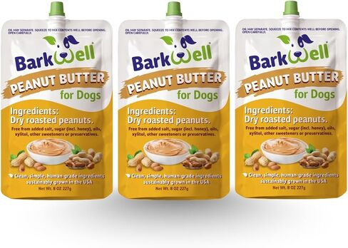 Peanut Butter Squeeze - All-Natural Dog Peanut Butter for Dogs Dog Treat Sourced and Made in The USA 3 Pack (24 oz) (Peanut Butter) in Saudi Arabia
