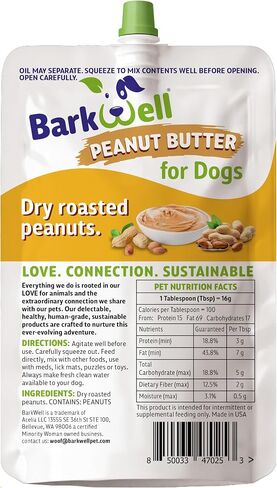 Peanut Butter Squeeze - All-Natural Dog Peanut Butter for Dogs Dog Treat Sourced and Made in The USA 3 Pack (24 oz) (Peanut Butter) in Saudi Arabia