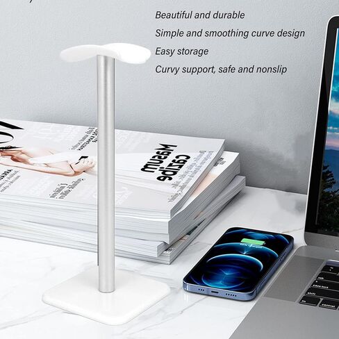 Cuifati Headphone Stand, Aluminum Desktop Headset Stand, Headset Earphone Holder with Solid Base TPU Tray, for AirPods for Beats for Bose for HyperX, Easy to Install (Black) in Saudi Arabia