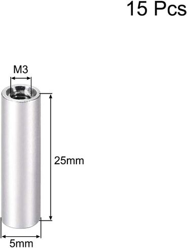 uxcell 15 Pcs M3x15mm Round Aluminum Standoff Column Spacer Female Black for Drone FPV Quadcopter Racing RC Multirotors Parts DIY in Kuwait