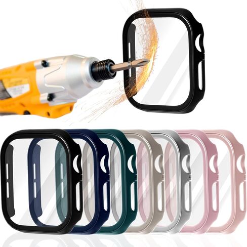 حافظة مكونة من 7 عبوات متوافقة مع ساعة Apple مقاس 46 مم مع واقي شاشة من الزجاج المقوى، وغطاء ممتص للصدمات صلب رفيع للغاية من البولي كربونات لغطاء واقٍ مقاوم للخدش مقاس 46 مم in Kuwait