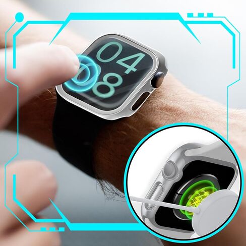 حافظة مكونة من 7 عبوات متوافقة مع ساعة Apple مقاس 46 مم مع واقي شاشة من الزجاج المقوى، وغطاء ممتص للصدمات صلب رفيع للغاية من البولي كربونات لغطاء واقٍ مقاوم للخدش مقاس 46 مم in Kuwait