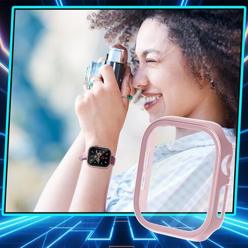 حافظة مكونة من 7 عبوات متوافقة مع ساعة Apple مقاس 46 مم مع واقي شاشة من الزجاج المقوى، وغطاء ممتص للصدمات صلب رفيع للغاية من البولي كربونات لغطاء واقٍ مقاوم للخدش مقاس 46 مم in Kuwait