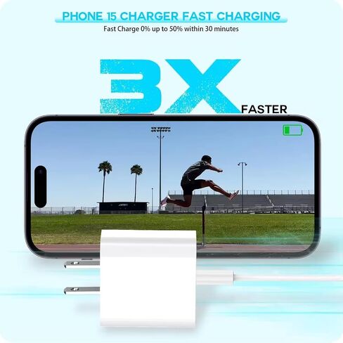 3 قطع شواحن حائط سريعة USB-C بقدرة 20 وات مع كابلات من النوع C إلى النوع C بطول 6 أقدام - مجموعة محول شحن سريع للهواتف والأجهزة اللوحية in Kuwait