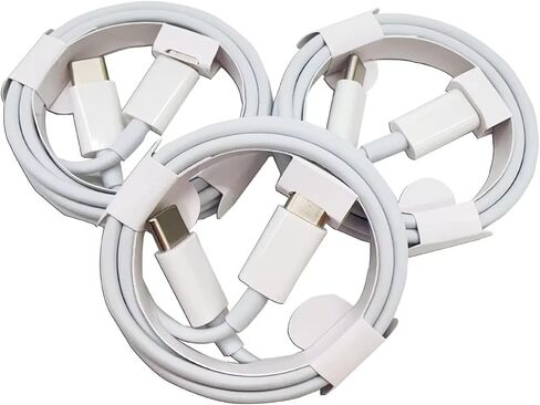 3 قطع شواحن حائط سريعة USB-C بقدرة 20 وات مع كابلات من النوع C إلى النوع C بطول 6 أقدام - مجموعة محول شحن سريع للهواتف والأجهزة اللوحية in Kuwait