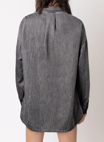 Astylish Womens Blouses and Tops Dressy Denim Shacket Shirt V Neck Fashion Long Sleeve Button Down Cowboy Jacket Peach Blossom Small in Saudi Arabia