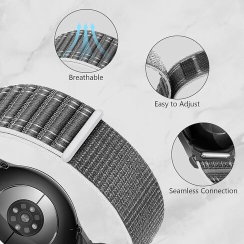 Fabric Band for Samsung Galaxy Watch 7 Band 40mm 44mm,Soft Nylon Bands for Galaxy Watch 6 5 4 FE Band 40mm 44mm/Galaxy Watch 6/4 Classic 47mm 43mm 46mm 42mm/5 pro 45mm Men Women,No Gap Sport Strap Wristband in Kuwait